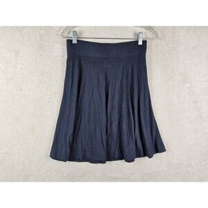 LOFT Women's Knit Elastic Waist Swing Skirt Navy Size XXS